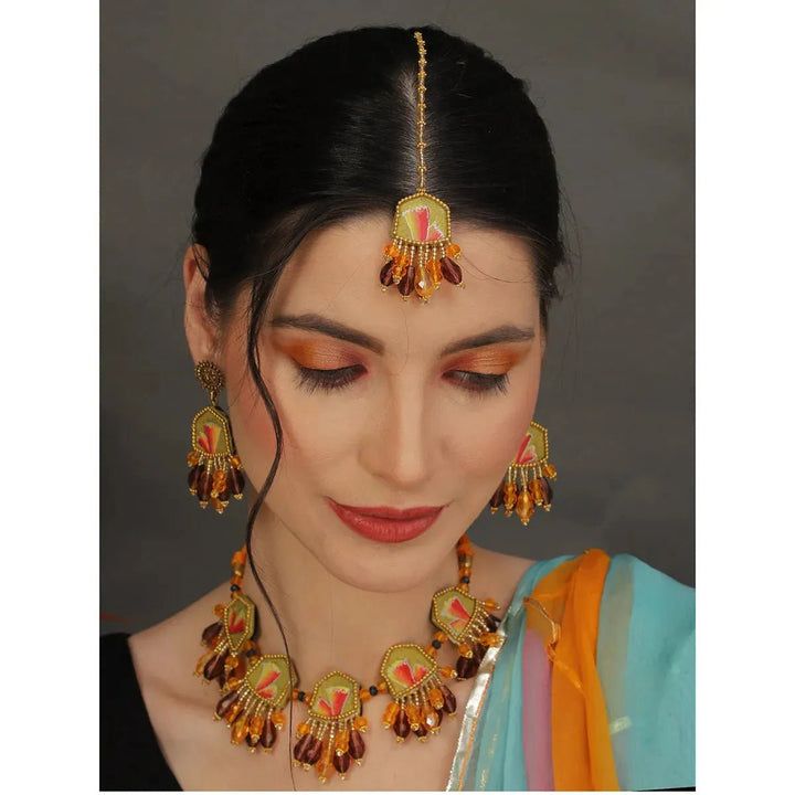 Cheerful Bloom Classic Gold Handmade (Choker set) HP-NP-