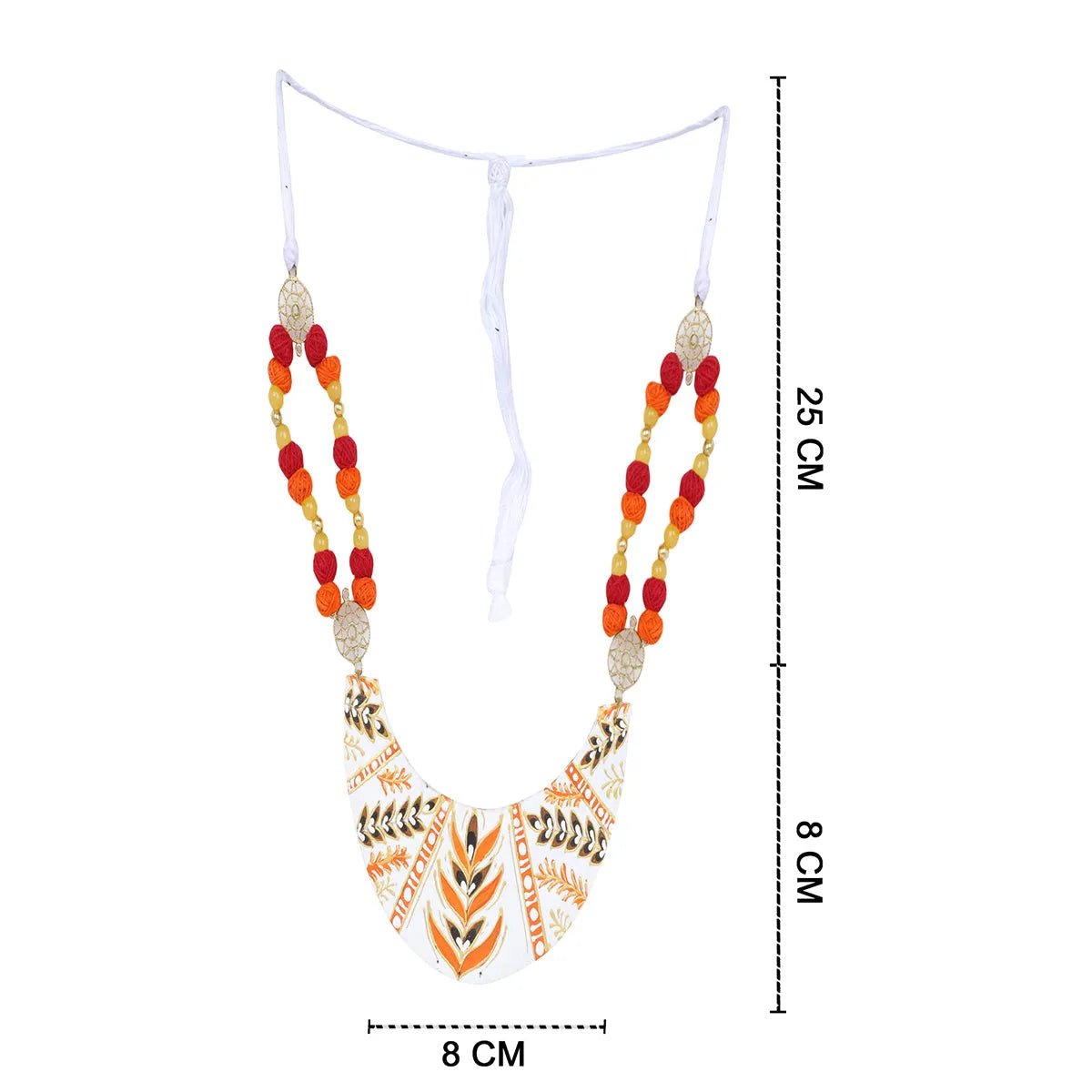 Crescent Glow Classic Multi Color Hand Painted (Necklace) HP - NP - 029 - KHOJ.CITY