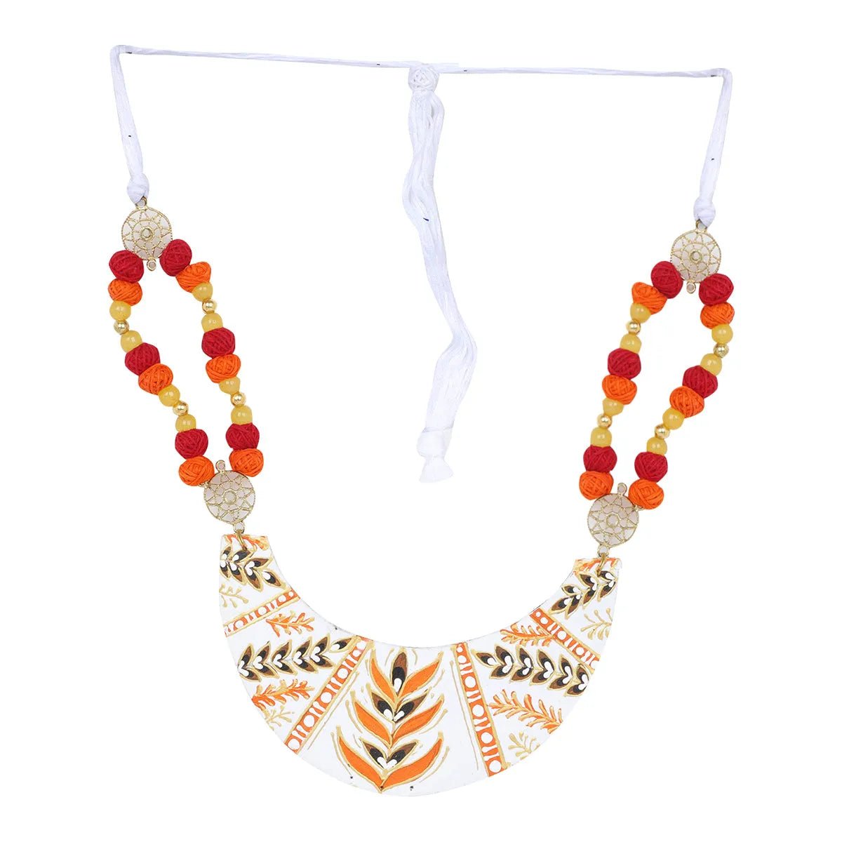 Crescent Glow Classic Multi Color Hand Painted (Necklace) HP - NP - 029 - KHOJ.CITY