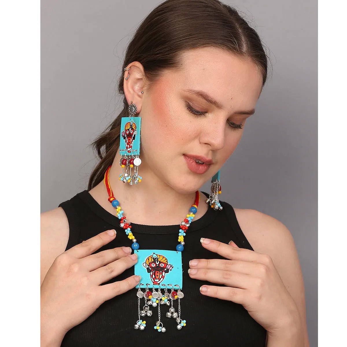 Damodar Puri Jagannath Traditional Multi Color Handmade (Necklace set) HP - NP - KHOJ.CITY