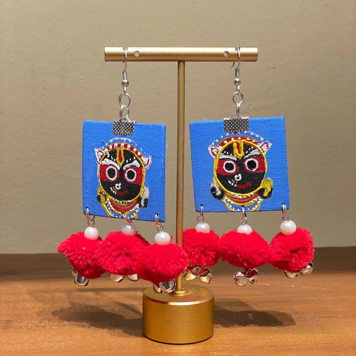 Damu Jagannath Traditional Multi Color Hand Painted Drop (Earrings) HP - ER - 163 - KHOJ.CITY