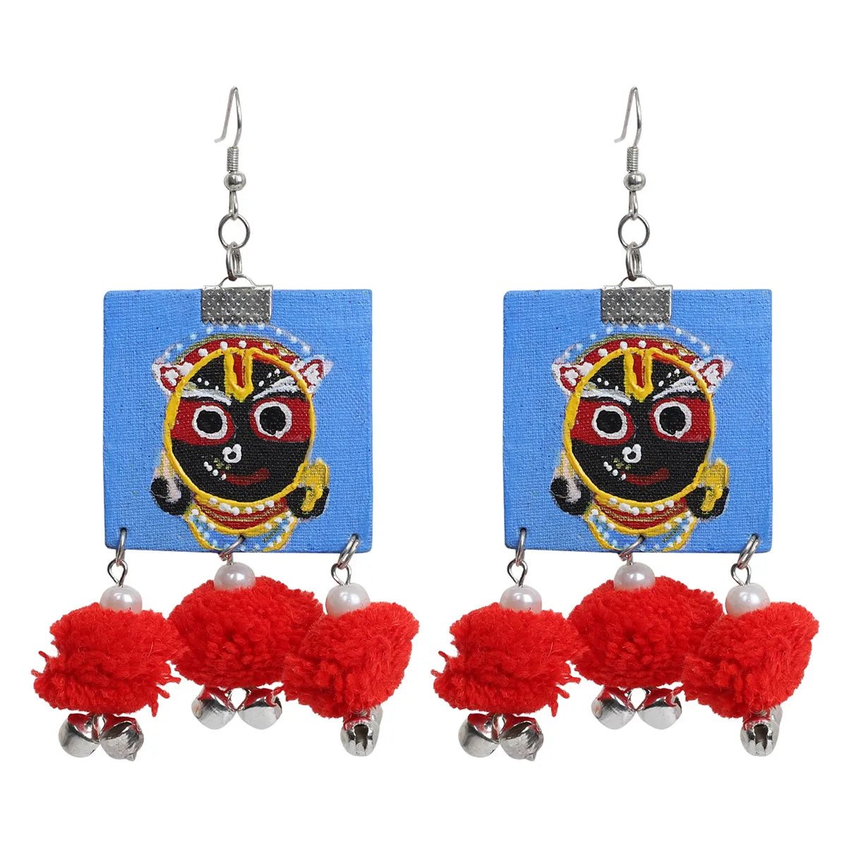 Damu Jagannath Traditional Multi Color Hand Painted Drop (Earrings) HP - ER - 163 - KHOJ.CITY