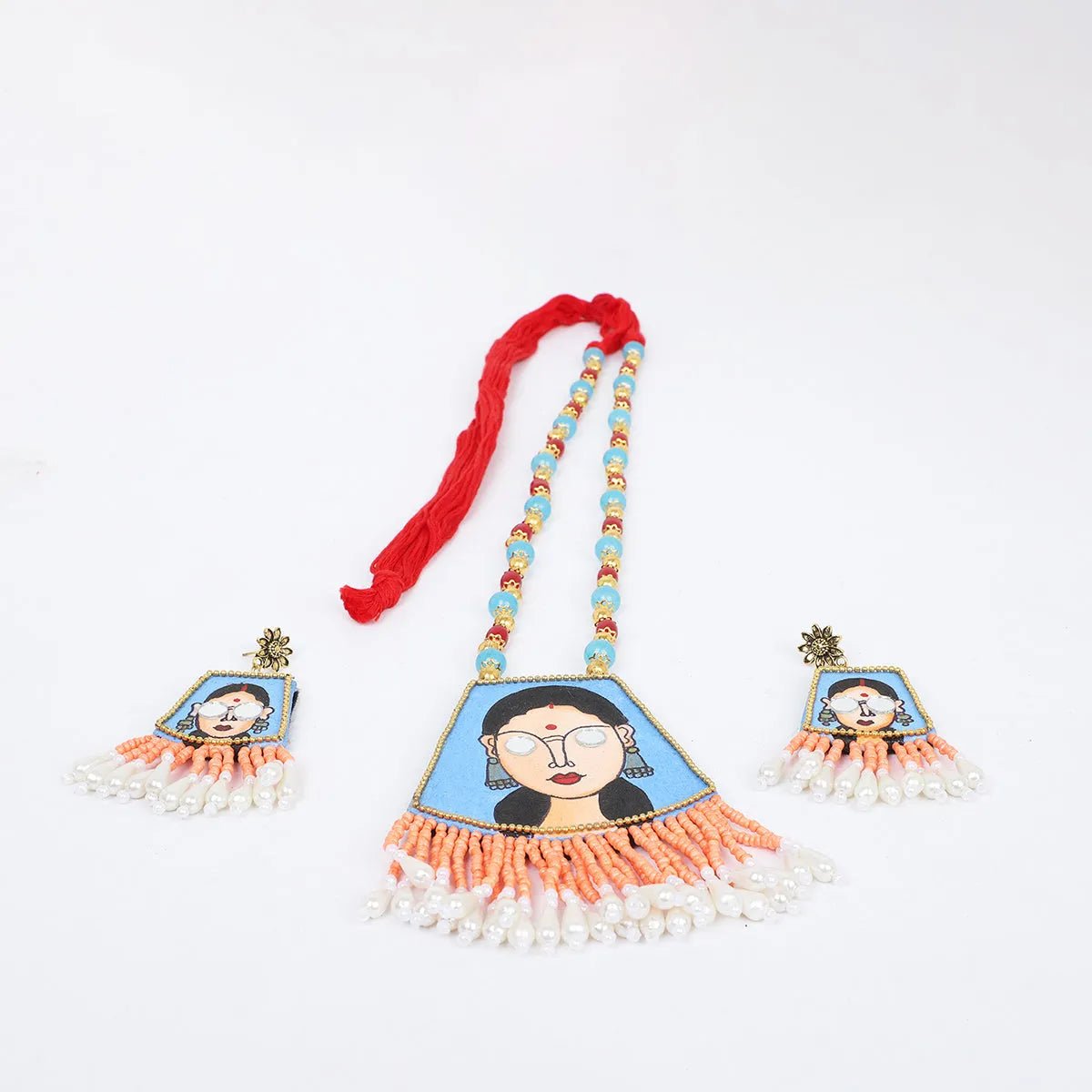 Darpan Bohemian Blue Handmade (Necklace set) HP - NP - KHOJ.CITY