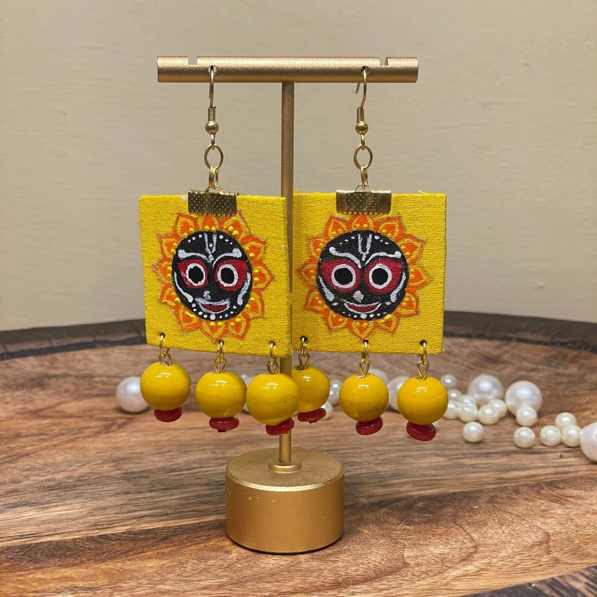 Deva Puri Jagannath Traditional Multi Color Hand Painted Drop (Earrings) HP - ER - 159 - KHOJ.CITY