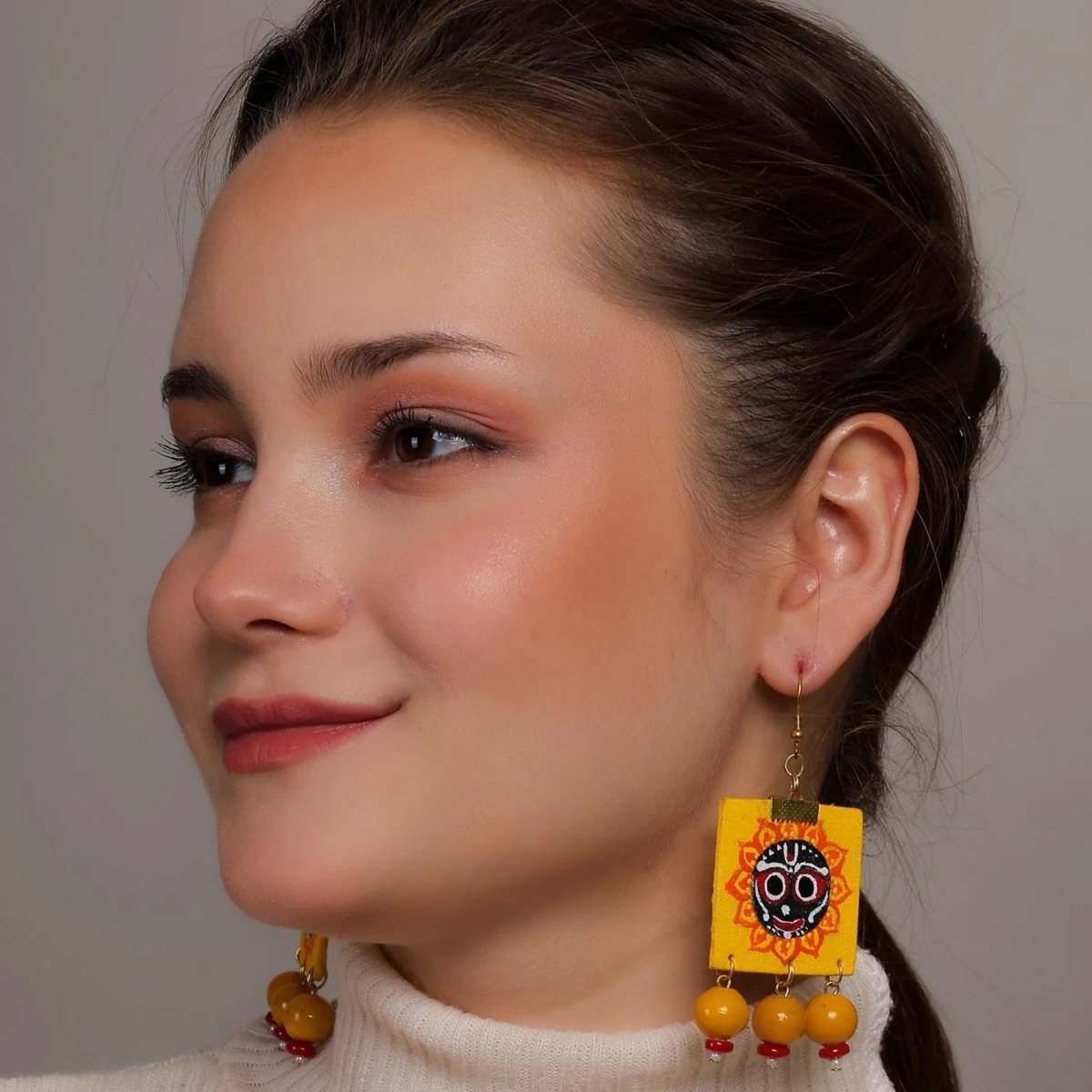 Deva Puri Jagannath Traditional Multi Color Hand Painted Drop (Earrings) HP - ER - 159 - KHOJ.CITY