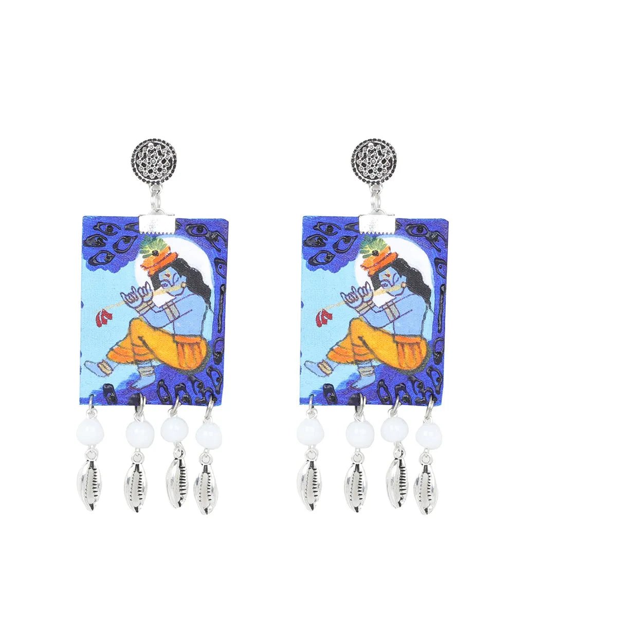 限定1点◍No.64 ＊handmade＊earring Khoj.City | Design Avnish | Women for Earrings Drop Handpainted Red ◍ イヤリング・ノンホールピアス