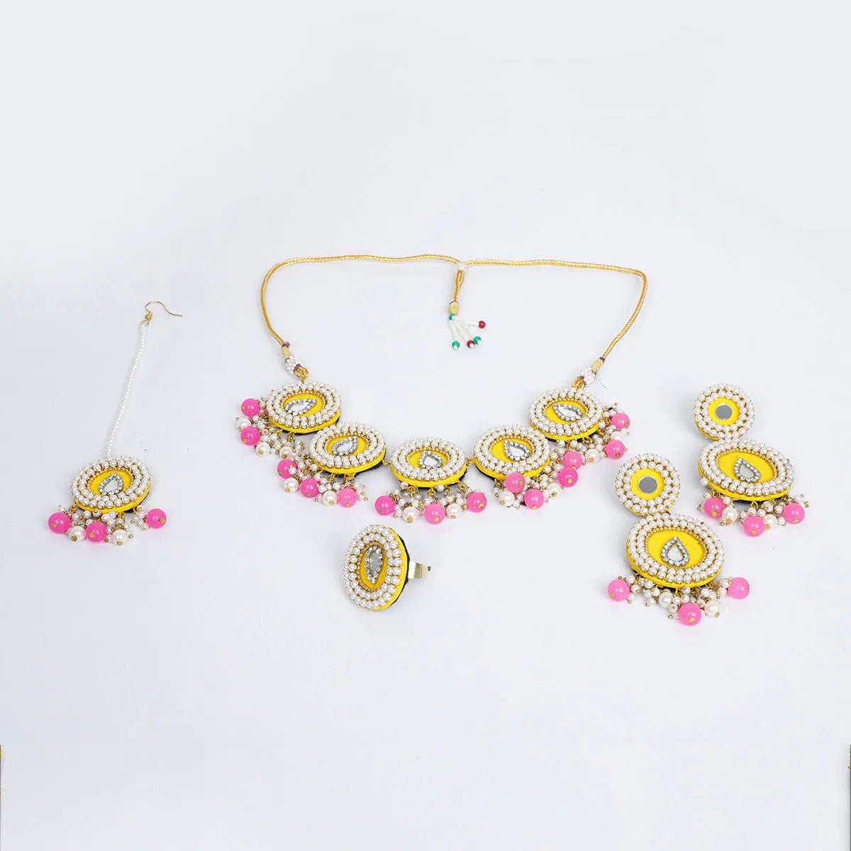Diya Classic Multi Color Handmade Bridal Jewelry (Shaadi Set) - 002 - KHOJ.CITY
