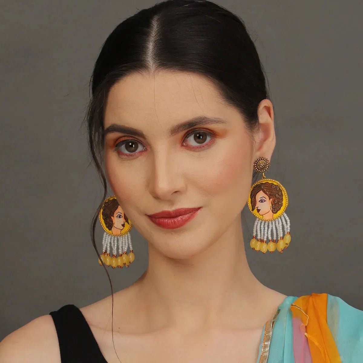 Doll Traditional Yellow Handmade (Necklace Set) HM - NP - KHOJ.CITY