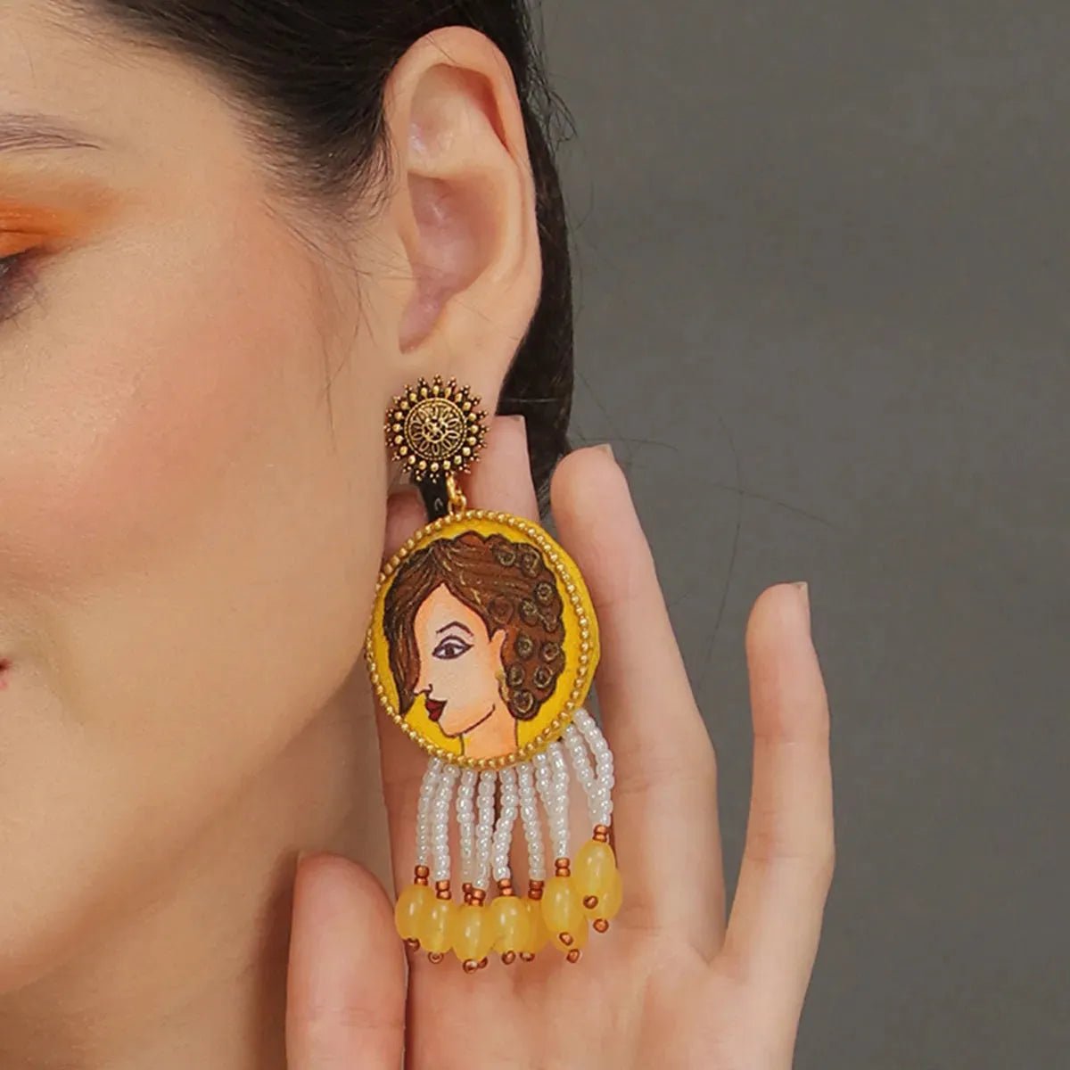 Doll Traditional Yellow Handmade (Necklace Set) HM - NP - KHOJ.CITY