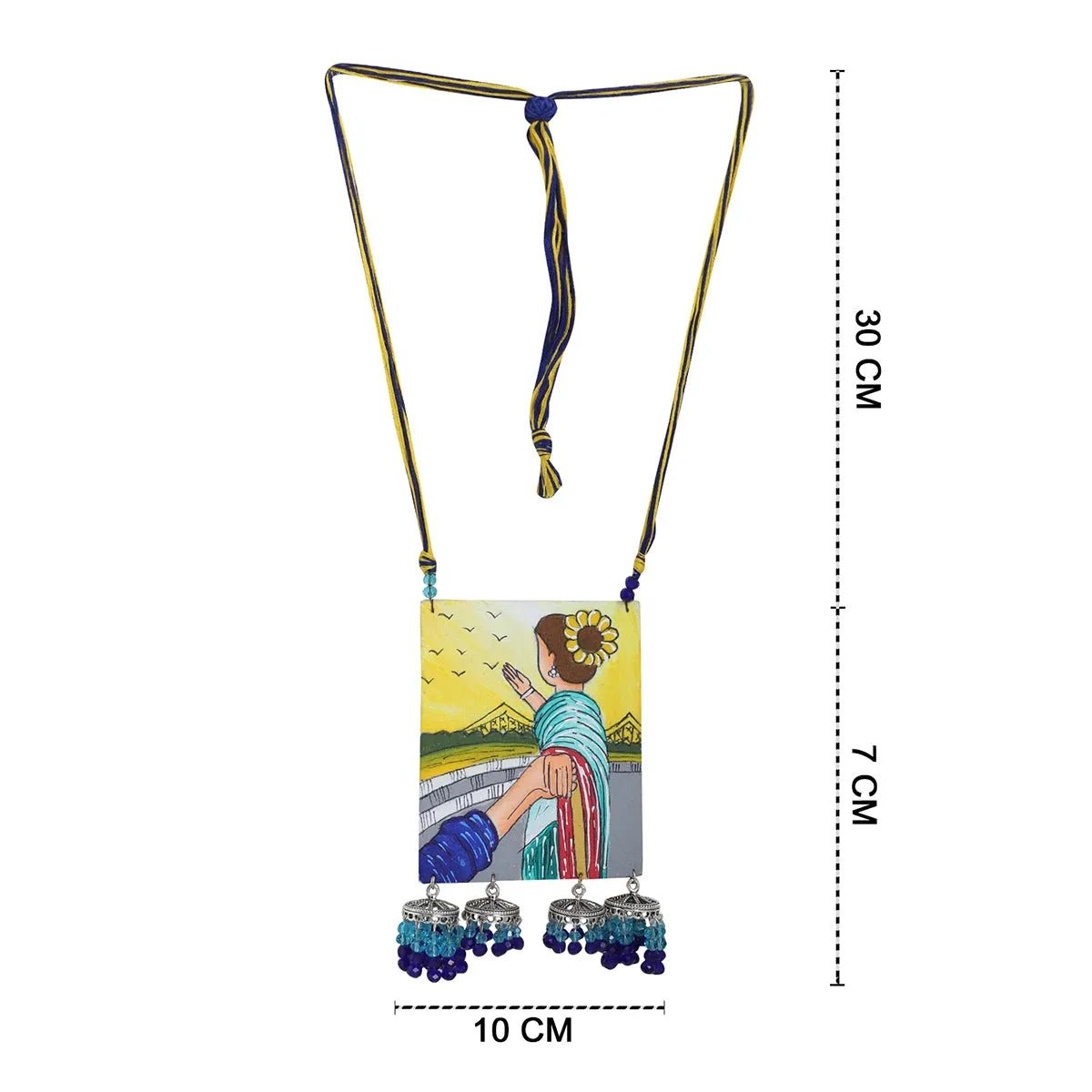 Dreaming Urban Naari Bohemian Multi Color Hand Painted (Necklace) HP - NP - 110 - KHOJ.CITY