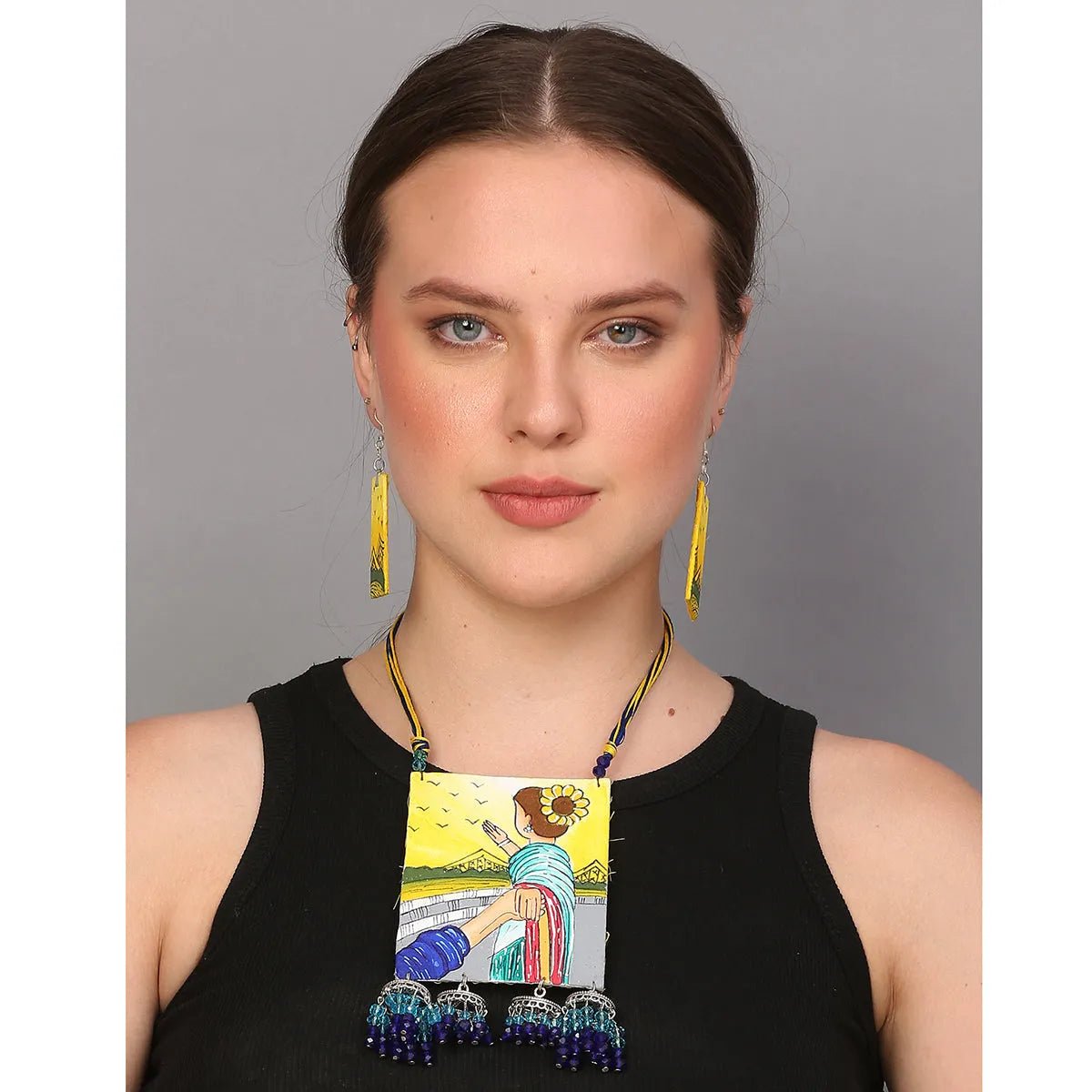 Dreaming Urban Naari Bohemian Multi Color Handmade (Necklace set) HP - NP - KHOJ.CITY