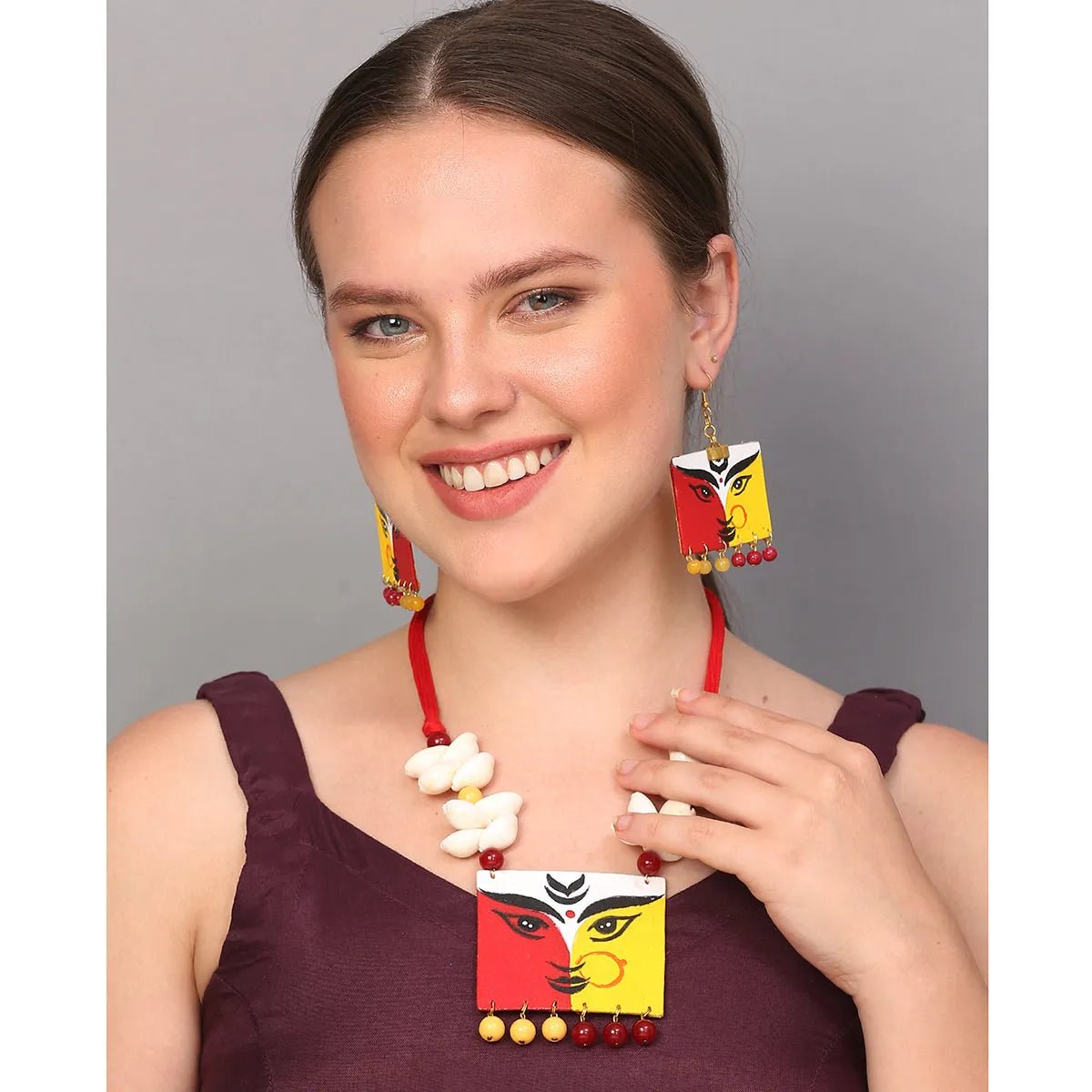 Durga Ma Traditional Multi Color Handmade (Necklace set) HM - NP - KHOJ.CITY