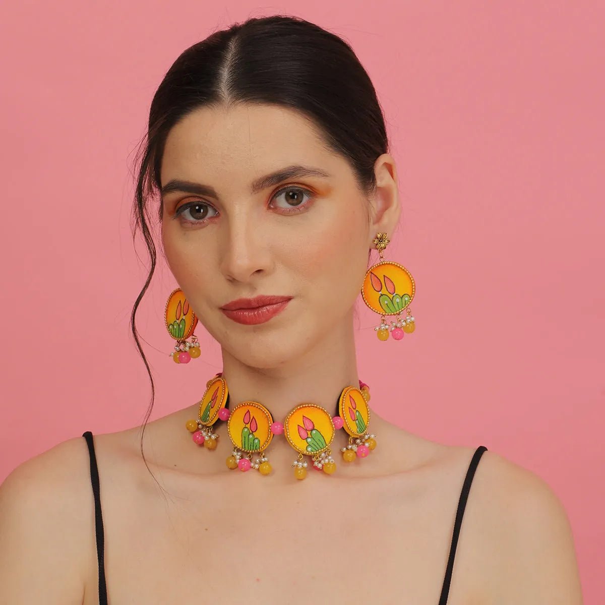 Dusk Traditional Multi Color Hand Painted (Choker set) HP - NP - KHOJ.CITY