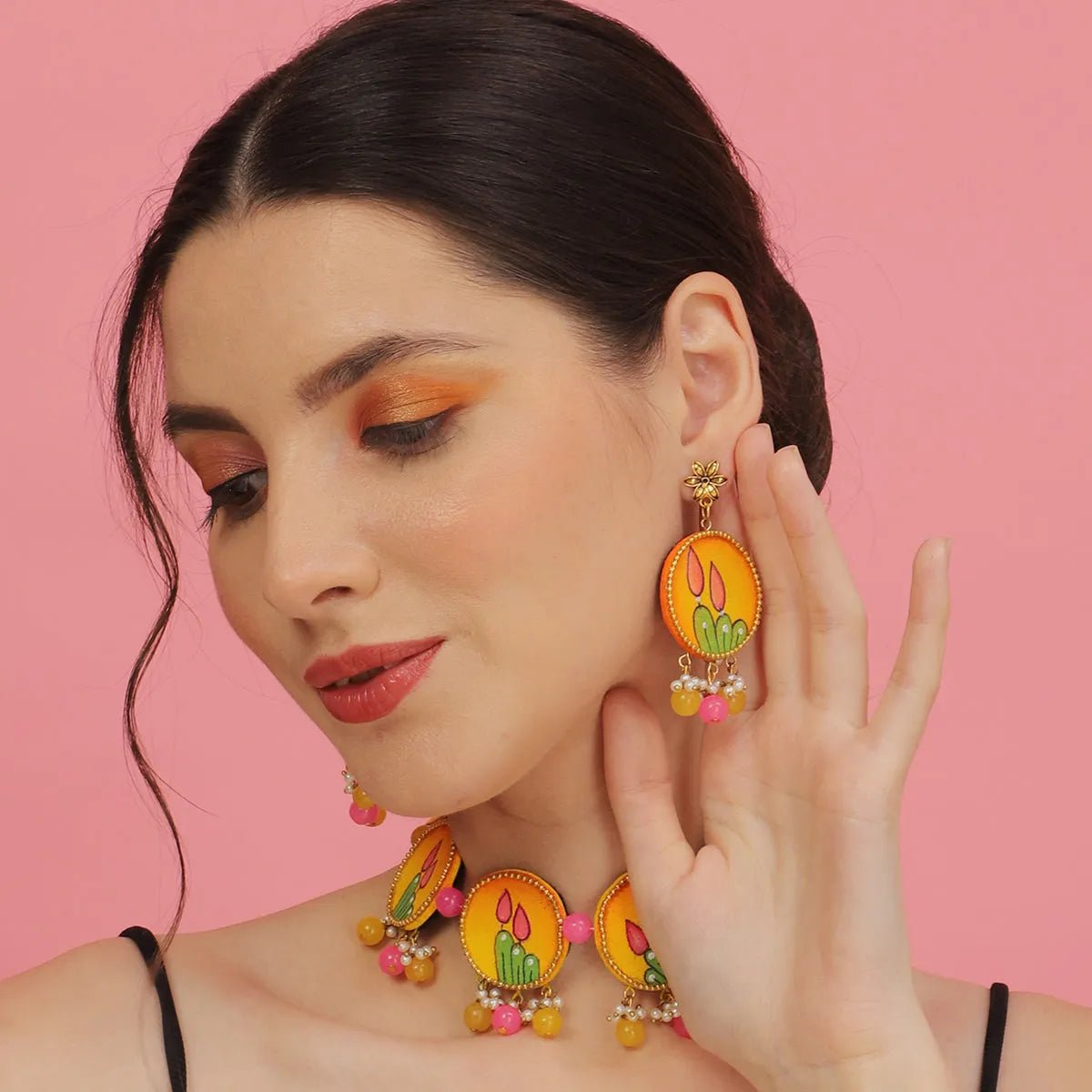 Dusk Traditional Multi Color Hand Painted (Choker set) HP - NP - KHOJ.CITY