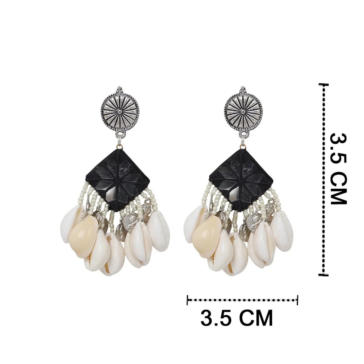 Ebony Multi Color Handmade Drop (Earrings) HM - ER - 022 - KHOJ.CITY