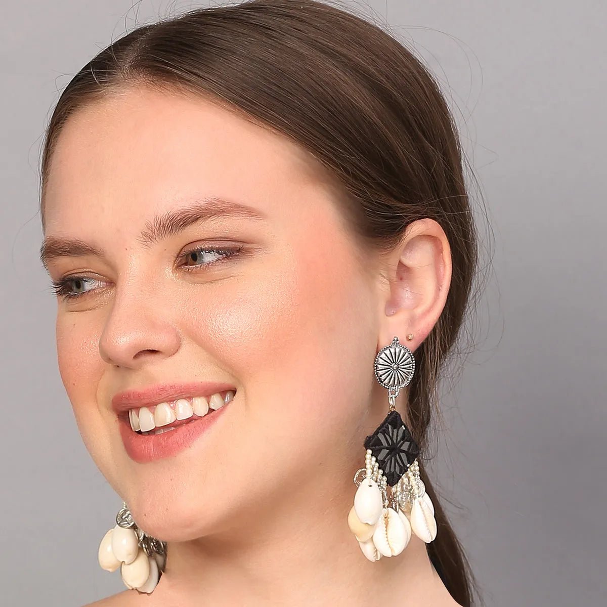 Ebony Multi Color Handmade Drop (Earrings) HM - ER - 022 - KHOJ.CITY