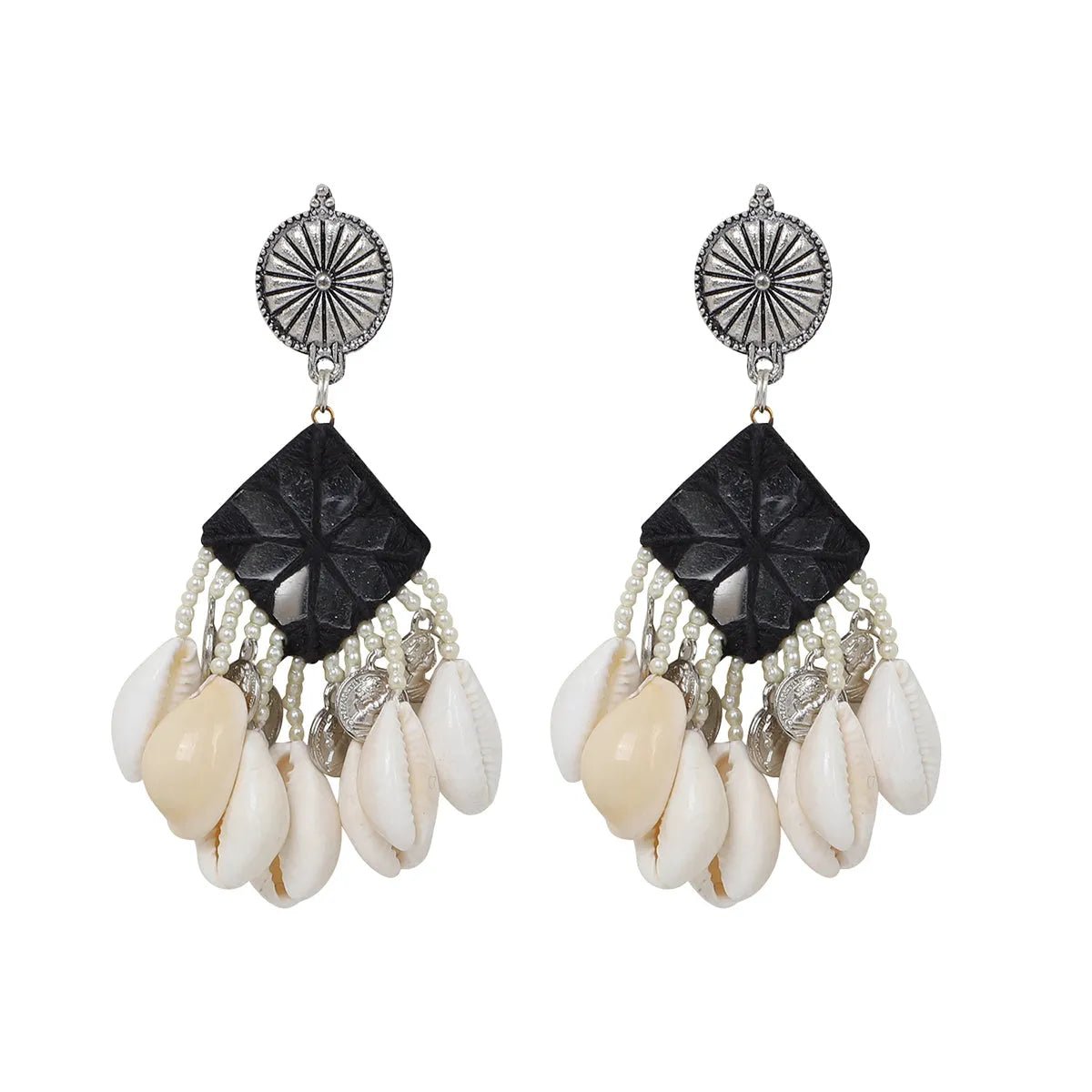 Ebony Multi Color Handmade Drop (Earrings) HM - ER - 022 - KHOJ.CITY