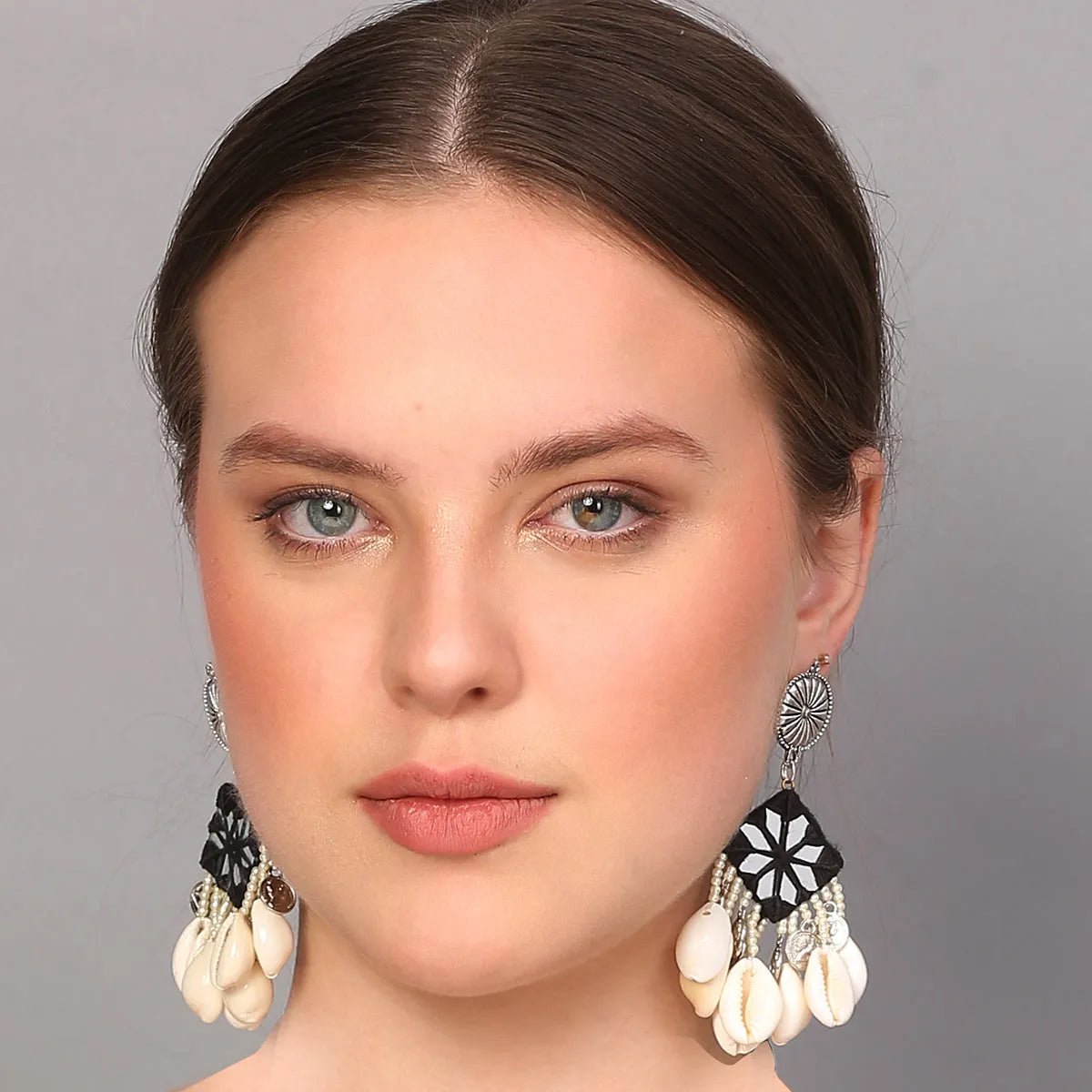 Ebony Multi Color Handmade Drop (Earrings) HM - ER - 022 - KHOJ.CITY