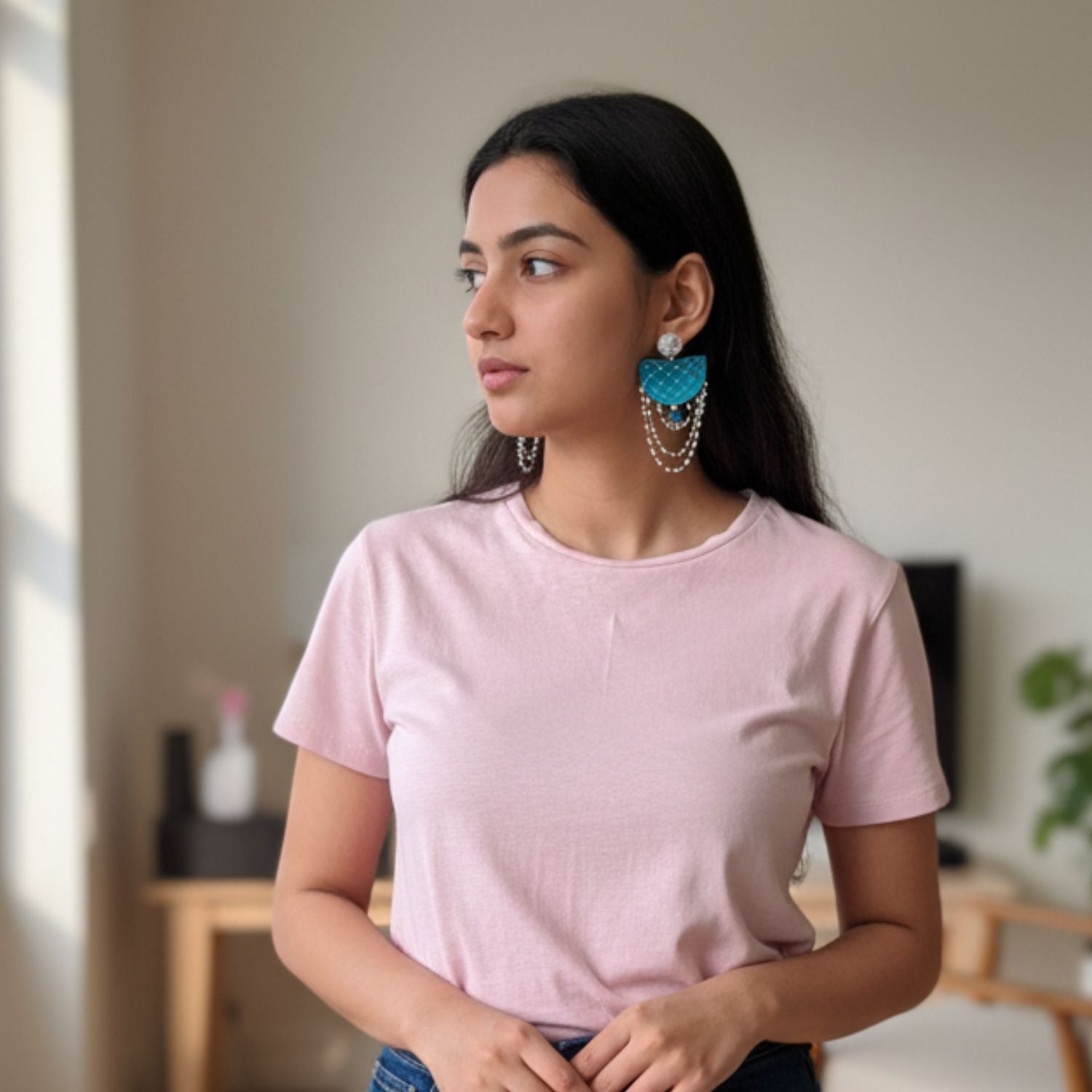 Pearl Stream Multi Color Hand Painted Drop (Earrings) HP-ER