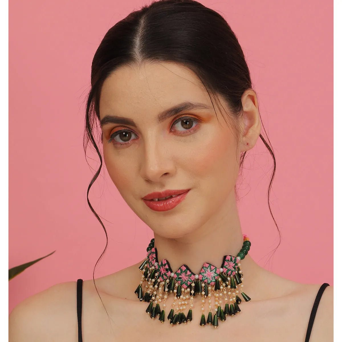 Ekaa Kalaratri Mirror Traditional Multi Color Handmade (Choker) HM - NP - KHOJ.CITY