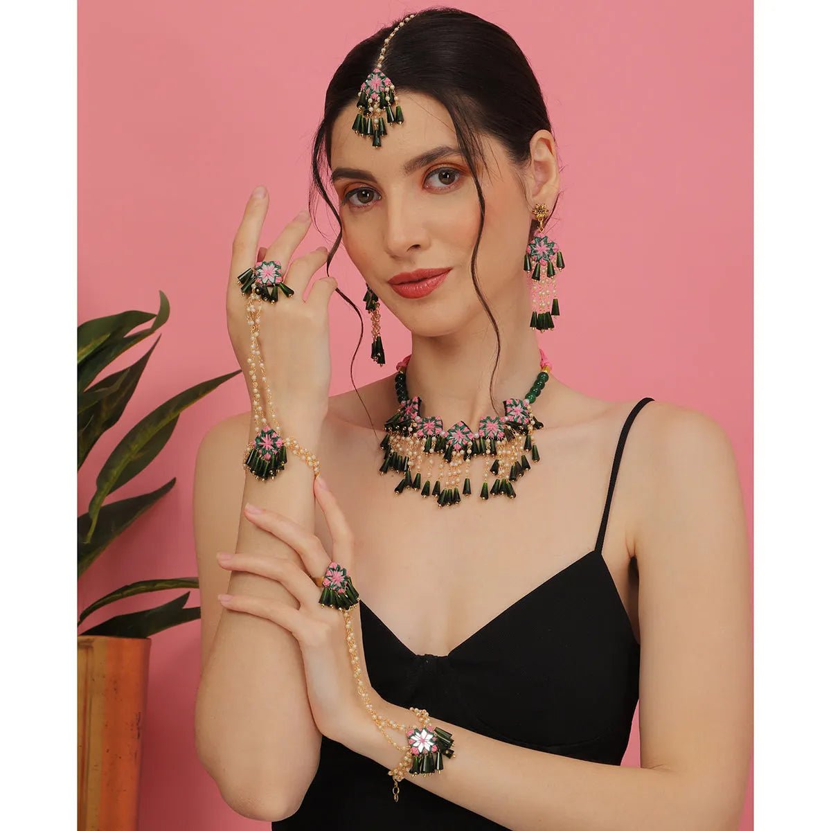 Ekaa Kalaratri Mirror Traditional Multi Color Handmade (Shaadi set) - KHOJ.CITY