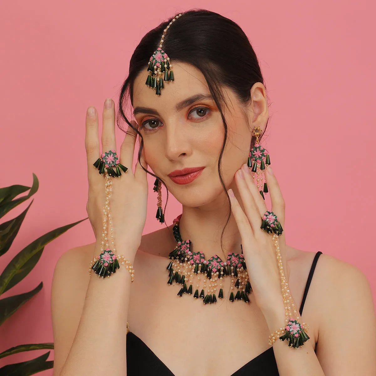 Ekaa Kalaratri Mirror Traditional Multi Color Handmade (Shaadi set) - KHOJ.CITY