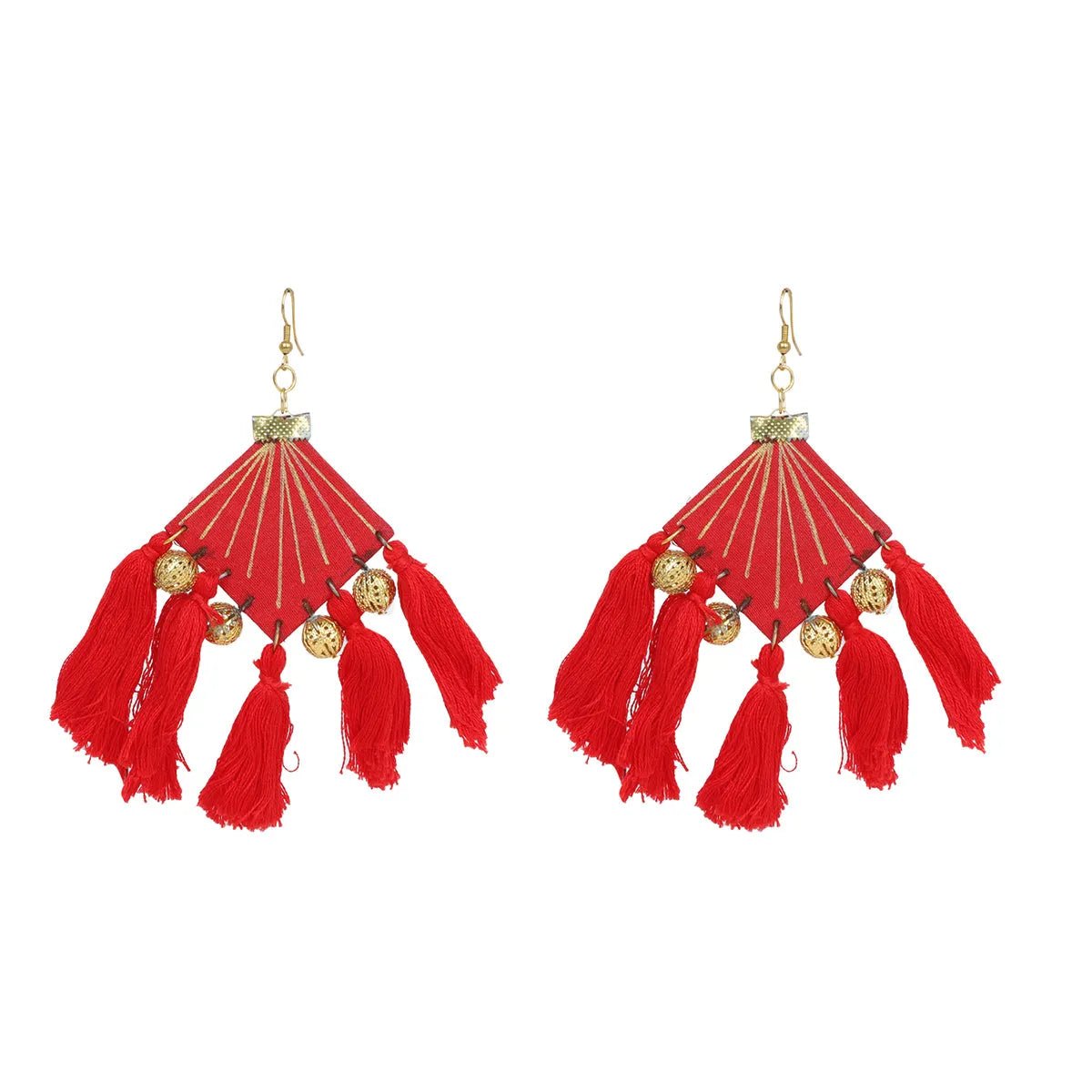 Fireworks Bohemian Multi Color Hand Painted Drop (Earrings) HP - ER - 059 - KHOJ.CITY
