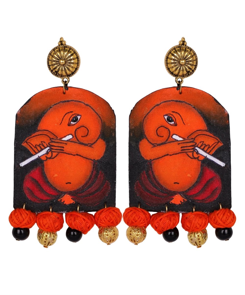 Ganapati Mumbai Cha Ganesha Traditional Multi Color Hand Painted (Necklace Set) HP - NP - 185 - KHOJ.CITY