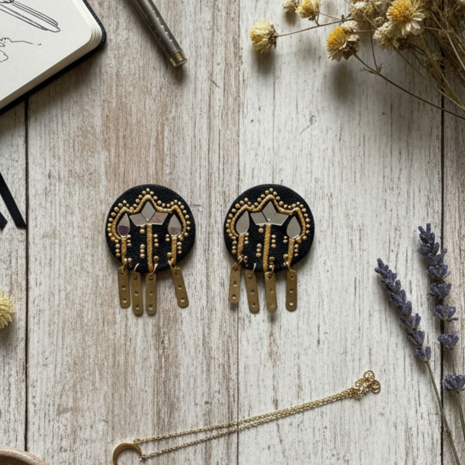 Gemma Multi Color Hand Painted Drop (Earrings) HP-ER