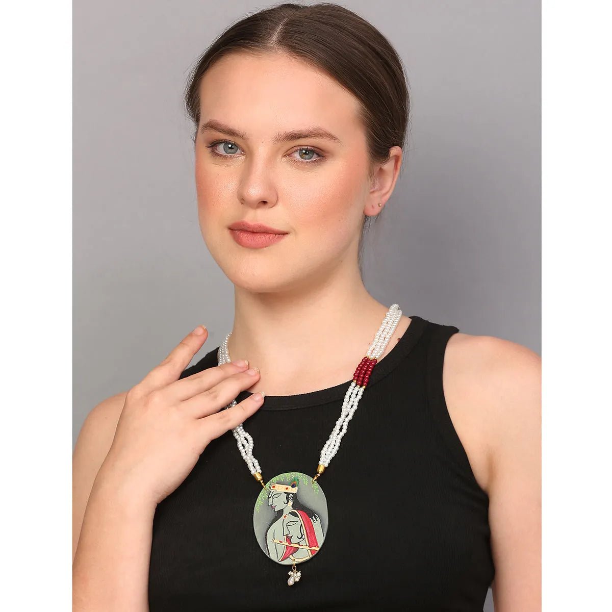 Gopi Brij Ke Kanha Traditional Multi Color Hand Painted (Necklace) HP - NP - 020 - KHOJ.CITY