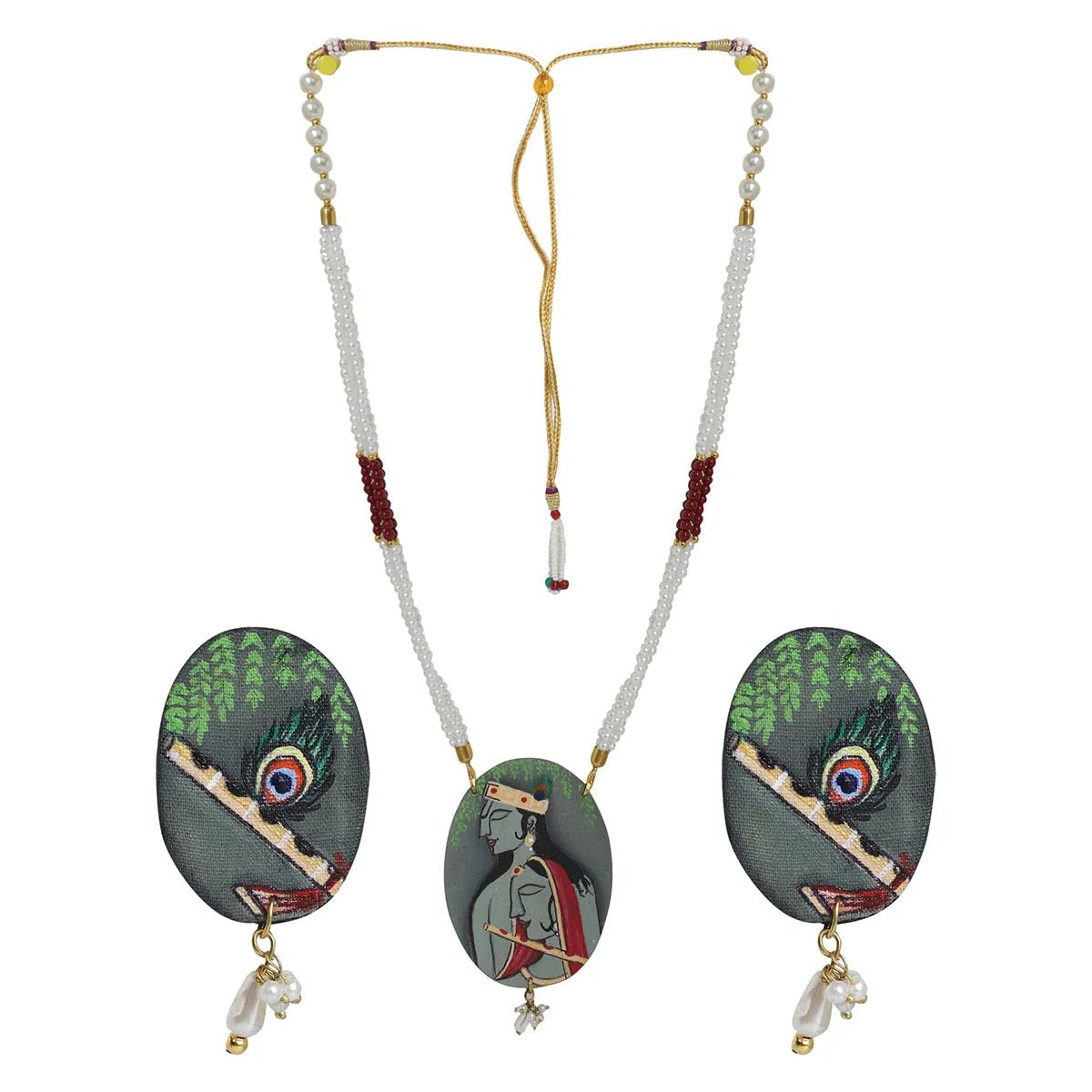 Gopi Brij Ke Kanha Traditional Multi Color Handmade (Necklace set) HP - NP - KHOJ.CITY