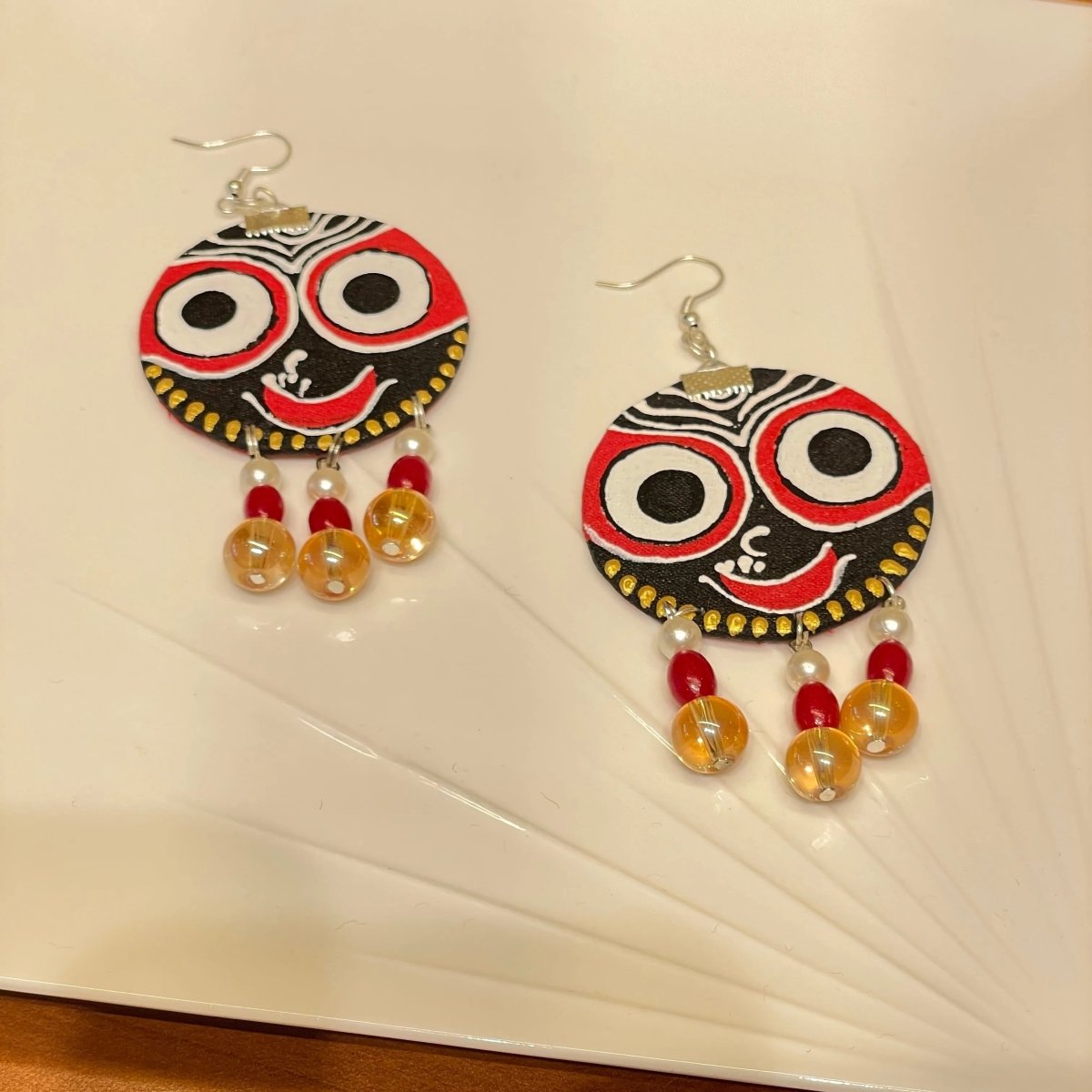 Govinda Puri Jagannath Traditional Multi Color Hand Painted Drop (Earrings) HP - ER - 157 - KHOJ.CITY