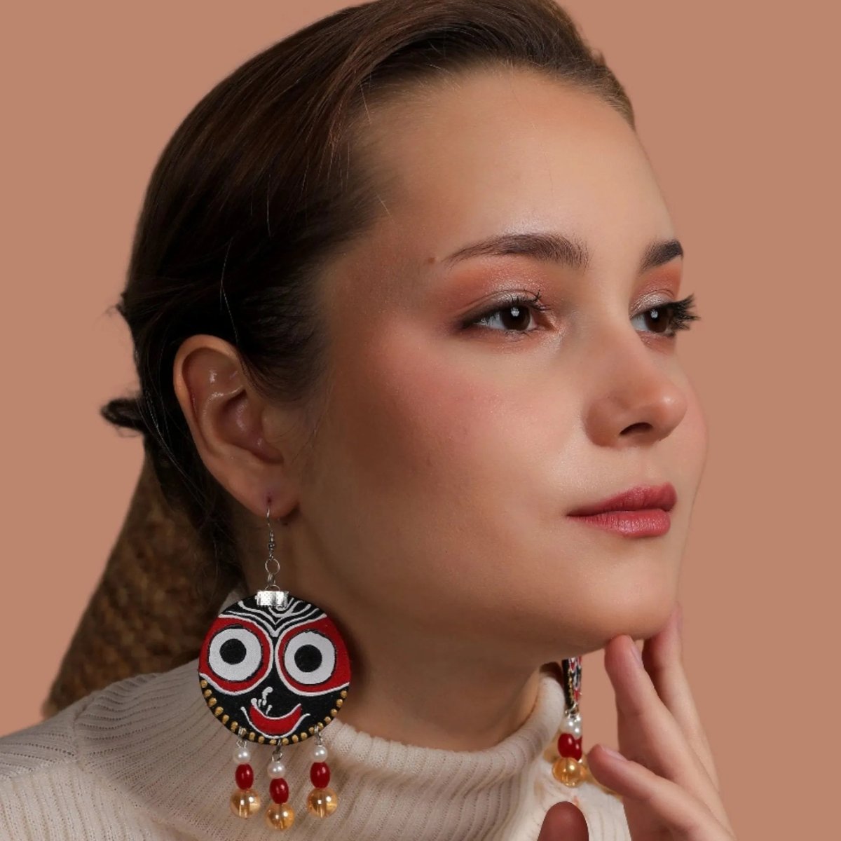 Govinda Puri Jagannath Traditional Multi Color Hand Painted Drop (Earrings) HP - ER - 157 - KHOJ.CITY