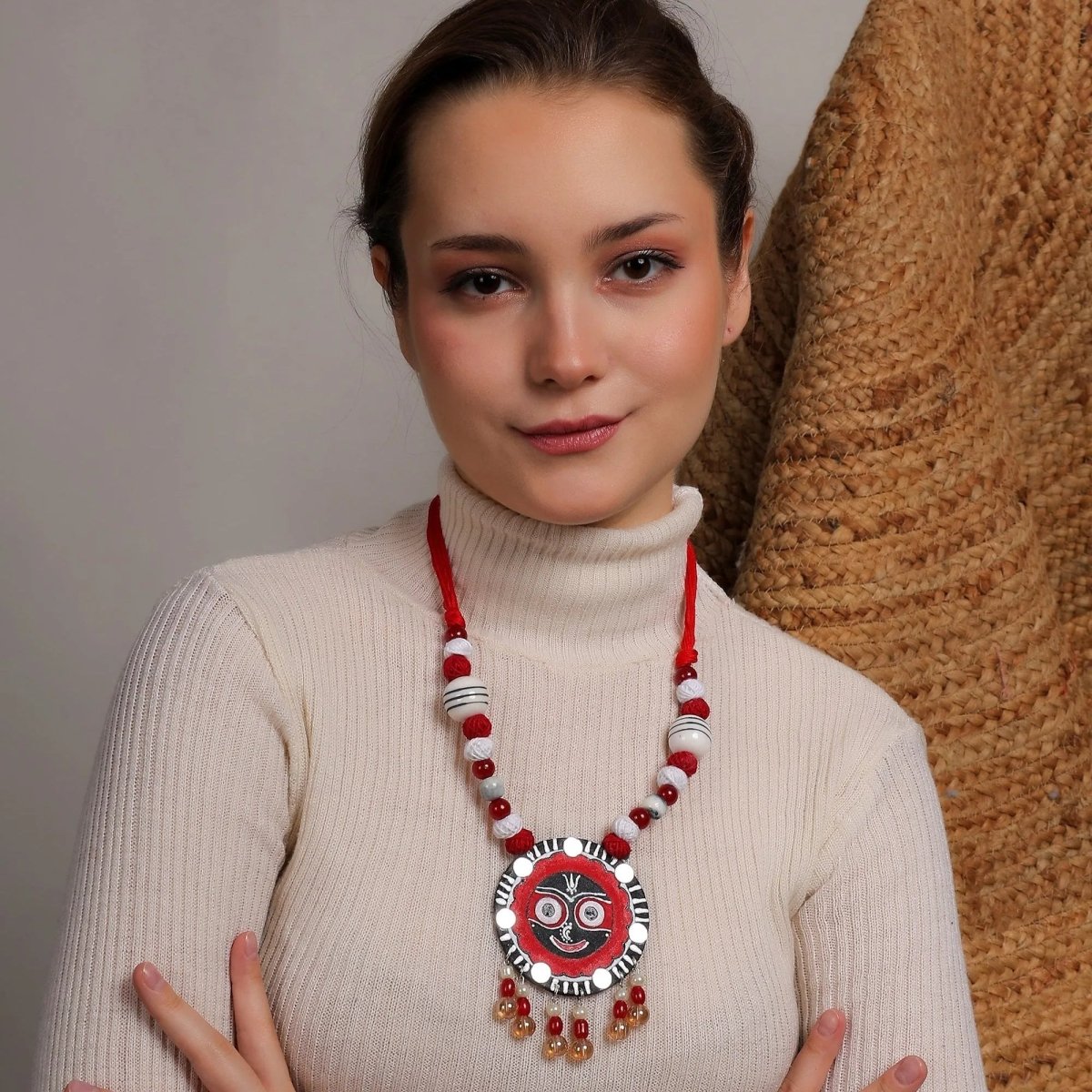 Govinda Puri Jagannath Traditional Multi Color Hand Painted (Necklace) HP - NP - 153 - KHOJ.CITY