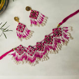 Harper Handcrafted Pink (Choker set) - KHOJ.CITY