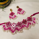 Harper Handcrafted Pink (Choker set) - KHOJ.CITY