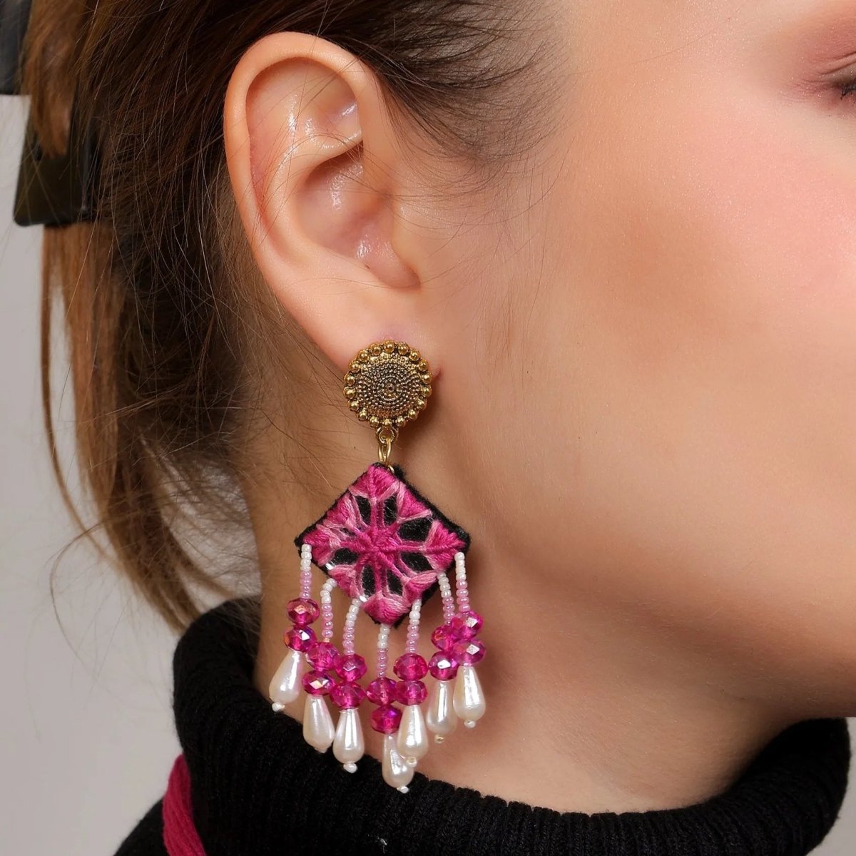 Harper Mirror Classic Multi Color Handmade (Choker Set) HM - NP - 006 - KHOJ.CITY