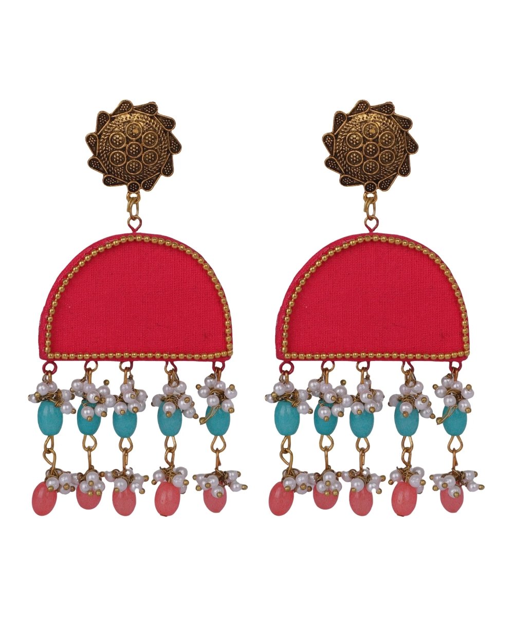 Hasti Classic Pink Hand Painted (Earring) HP - NP - 077 - KHOJ.CITY