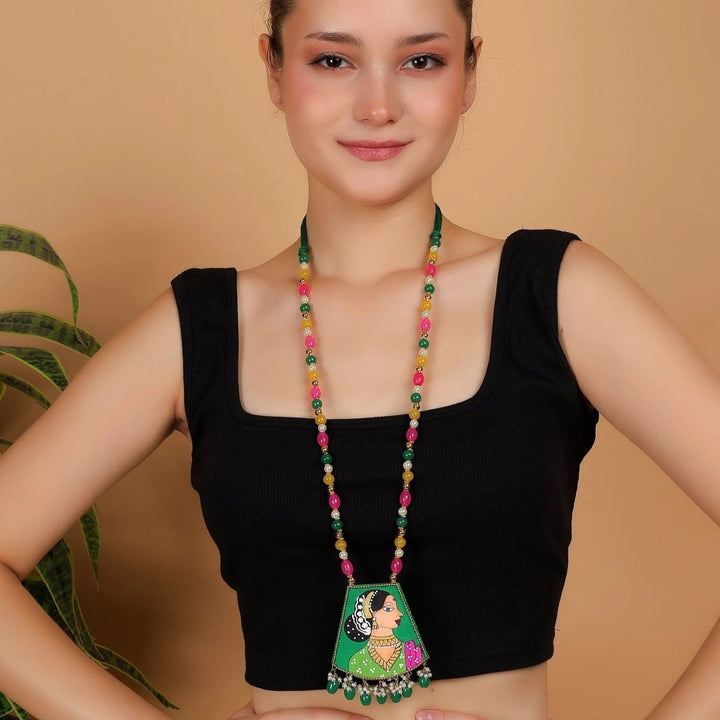 Hemlata Traditional  Green Hand Painted (Necklace) HP-NP-044