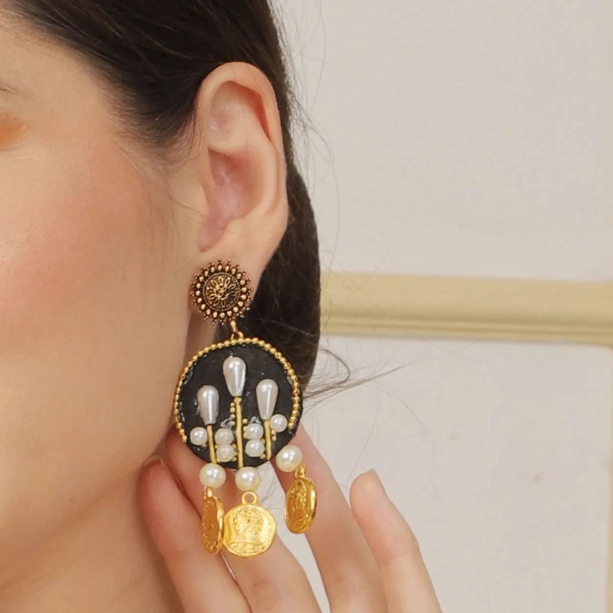 Ivory Classic Multi Color Handmade (Earrings) HM - ER - KHOJ.CITY