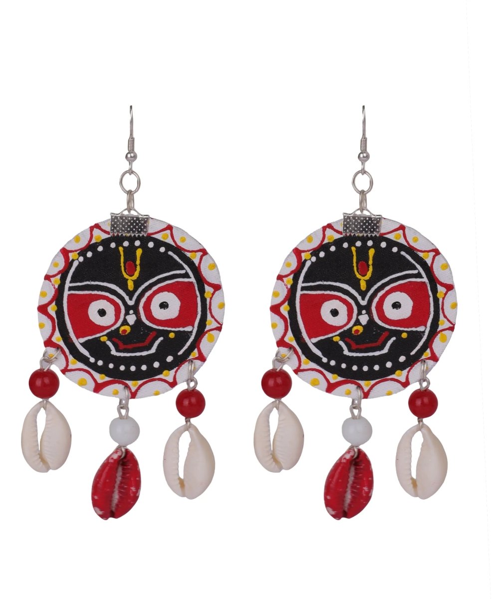 Jagabandhu Traditional Multi Color Hand Painted Drop (Earrings) HP - ER - 079 - KHOJ.CITY