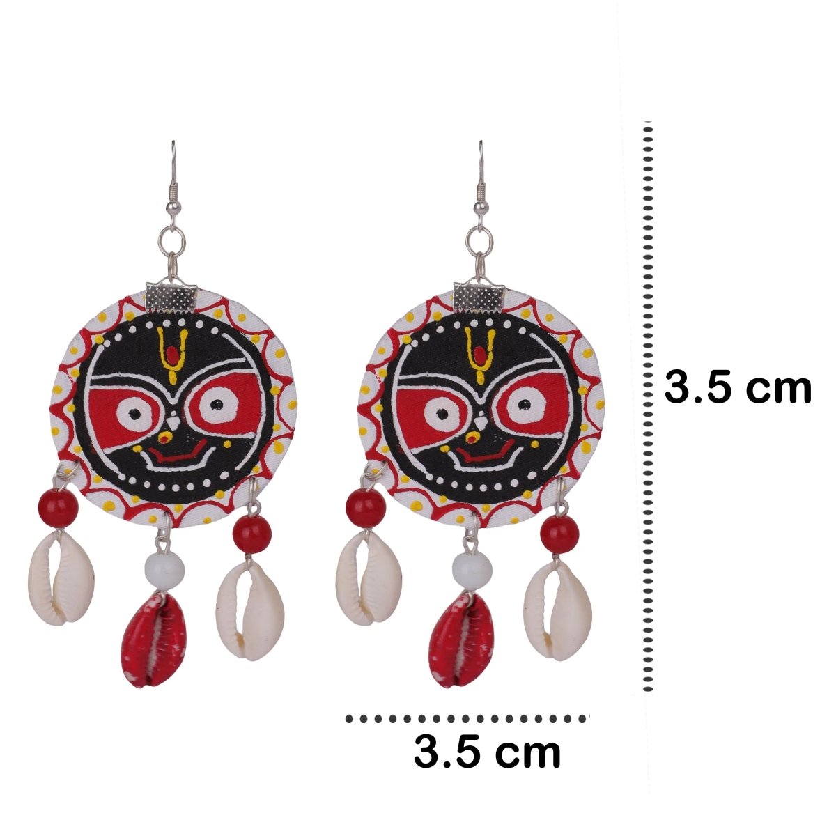 Jagabandhu Traditional Multi Color Hand Painted Drop (Earrings) HP - ER - 079 - KHOJ.CITY