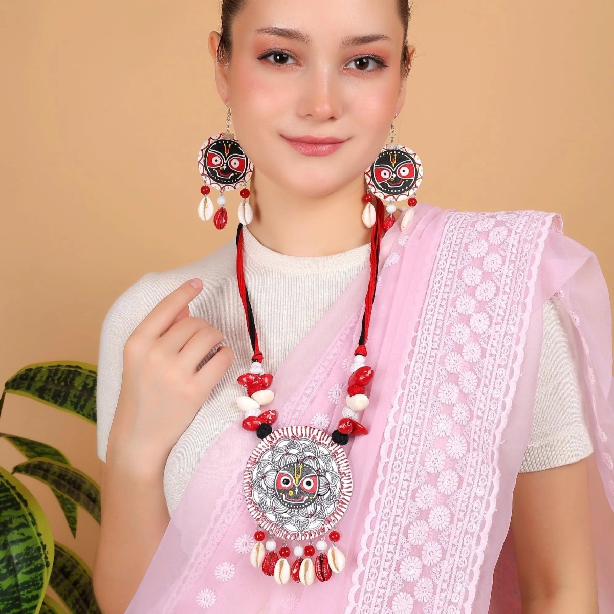 Jagabandhu Traditional Multi Color Hand Painted (Necklace Set) HP - NP - 191 - KHOJ.CITY