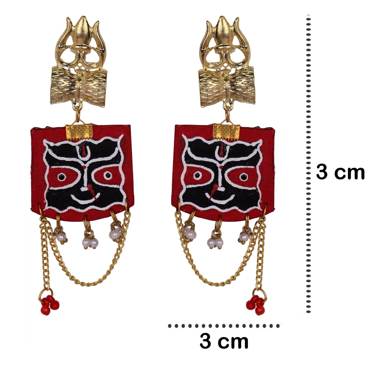 Jagannath Traditional Multi Color Hand Painted Drop (Earrings) HP - ER - 080 - KHOJ.CITY