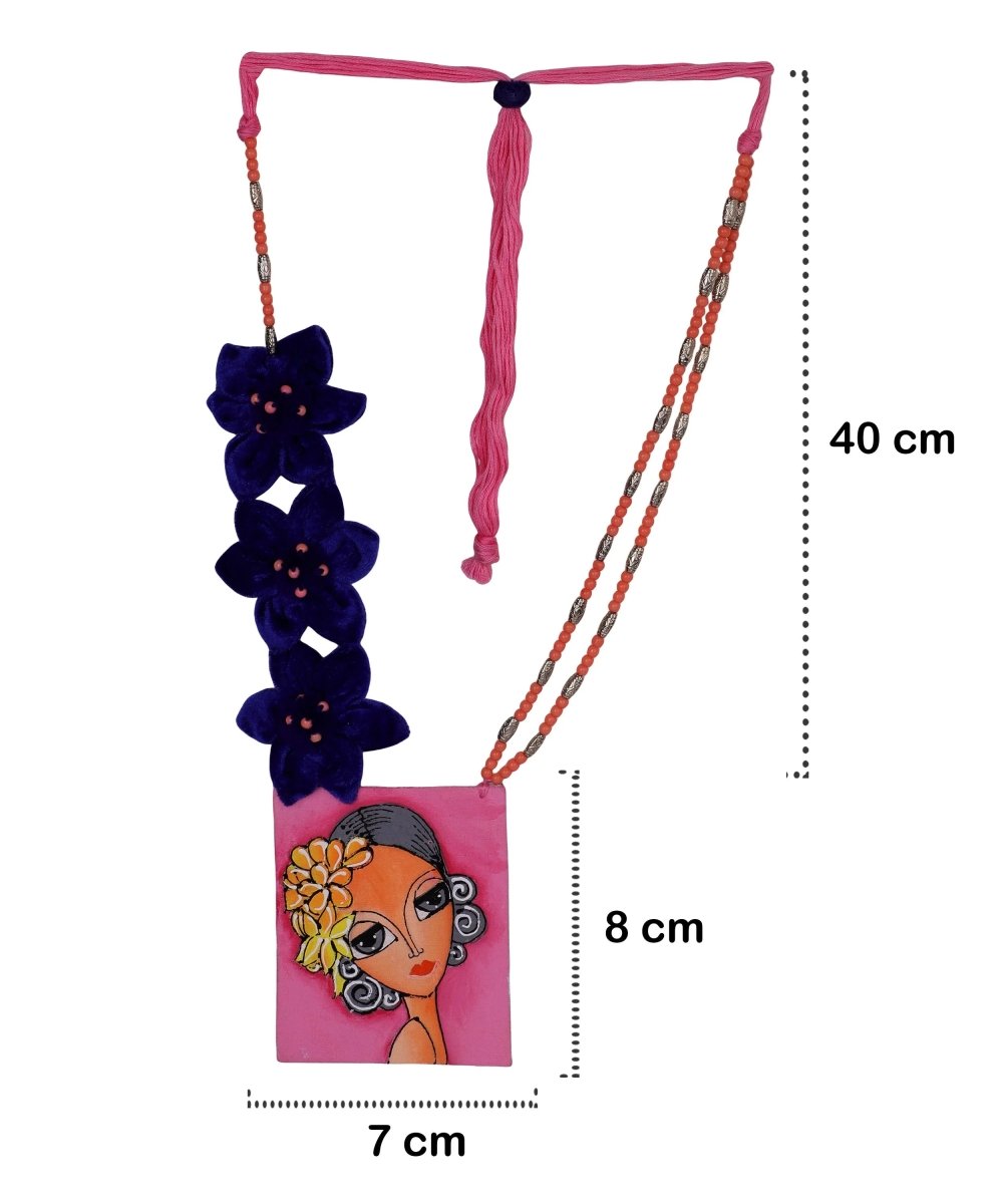 Jiera Bohemian Multi Color Hand Painted (Necklace) HP - NP - 047 - KHOJ.CITY