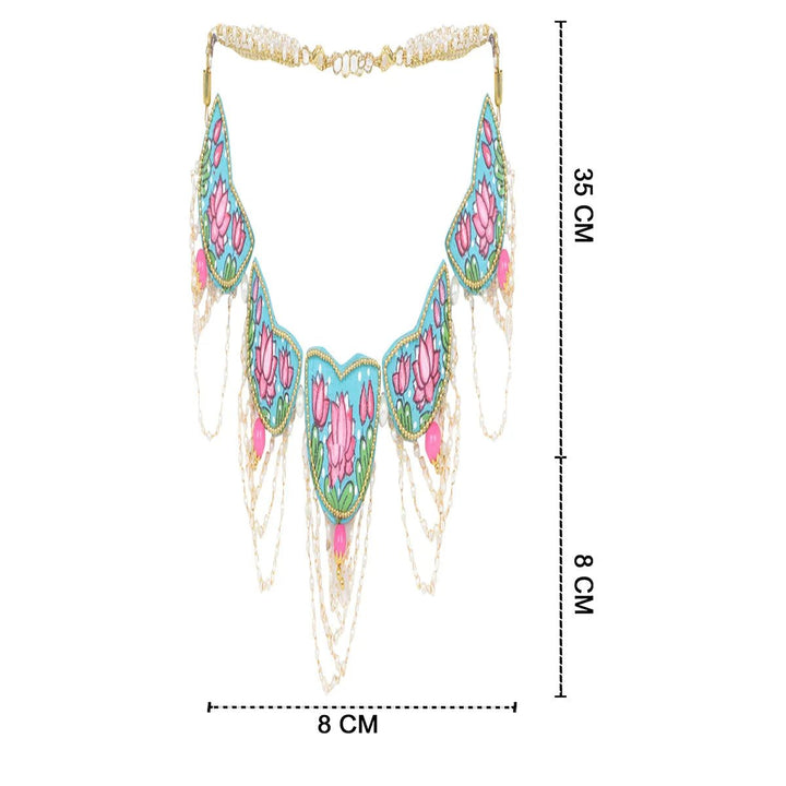 Kaatyayani Classic Teal Blue Hand Painted (Choker) HP-NP-