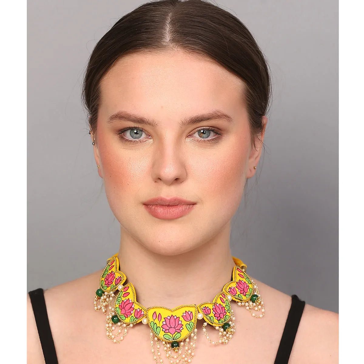 Kaatyayani Haldi Classic Multi Color Hand Painted (Choker) HP - NP - 051 - KHOJ.CITY