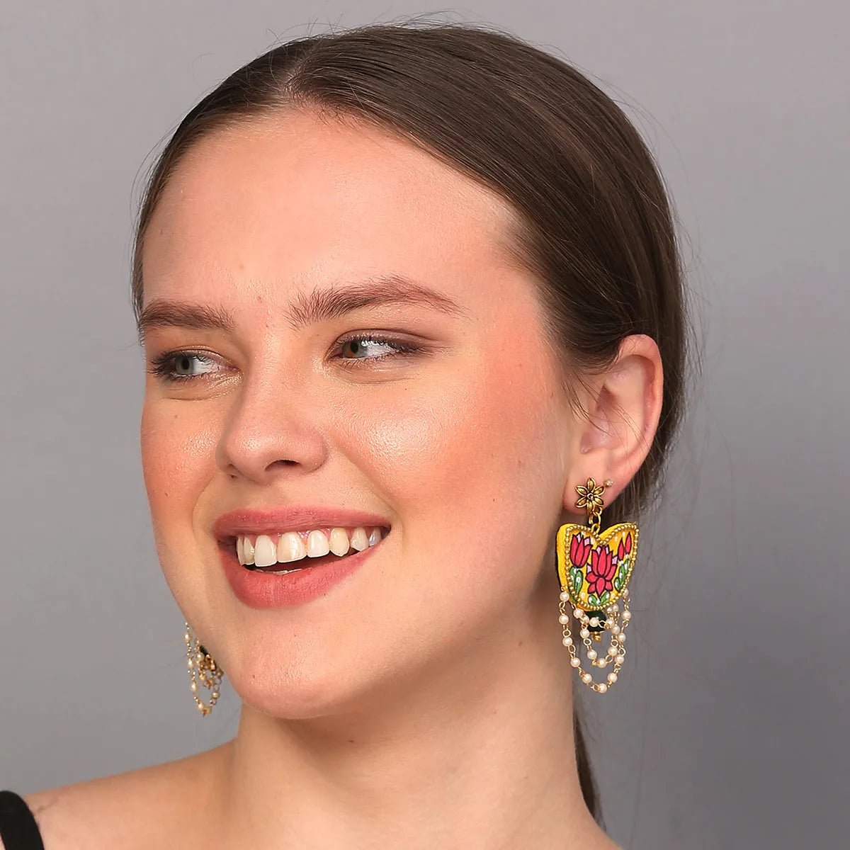 Kaatyayani Haldi Classic Multi Color Handmade Drop (Earrings) HP - ER - 088 - KHOJ.CITY