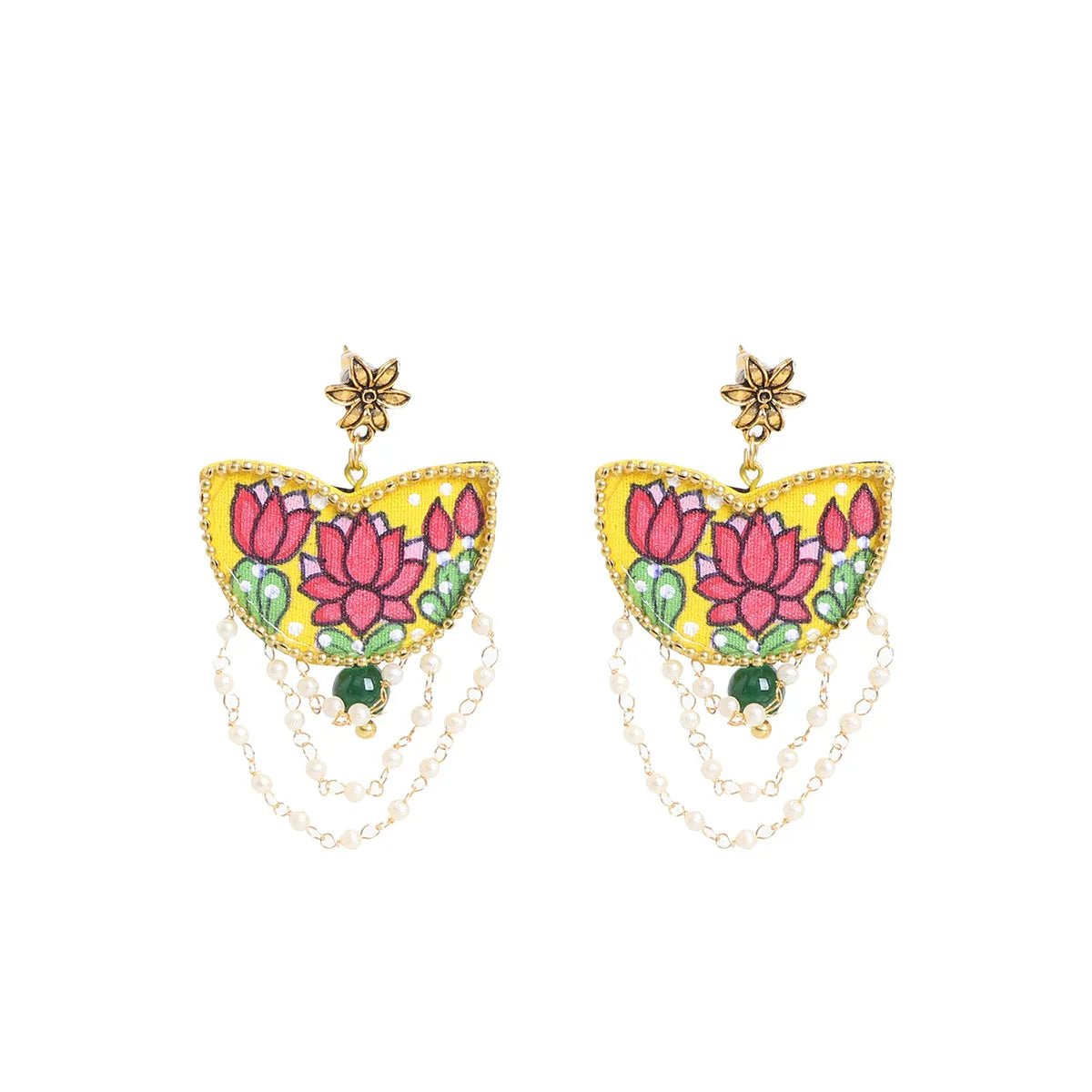 Kaatyayani Haldi Classic Multi Color Handmade Drop (Earrings) HP - ER - 088 - KHOJ.CITY