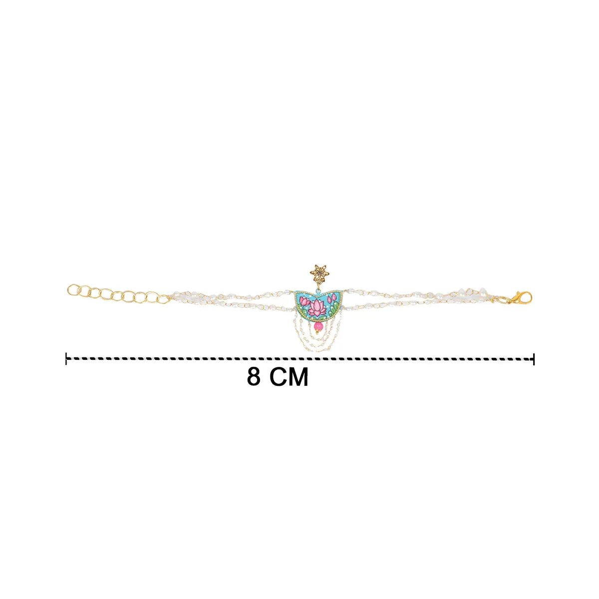 Kaatyayani Teal Blue Classic Hand Painted Bridal Jewelry (Shaadi Set) - KHOJ.CITY